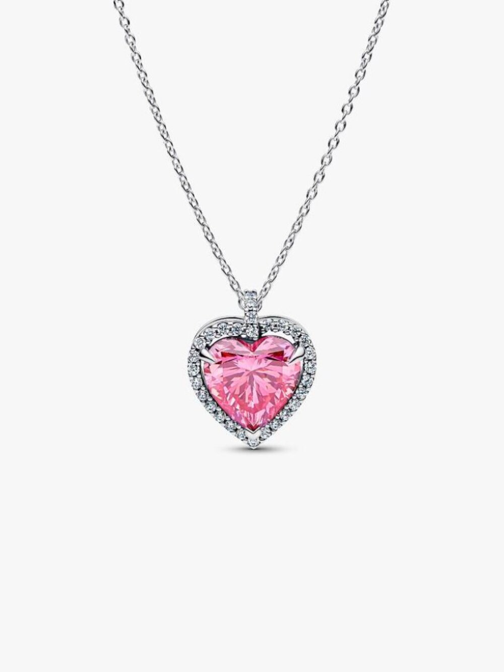 Pandora Pink Halo Heart Collier Necklace